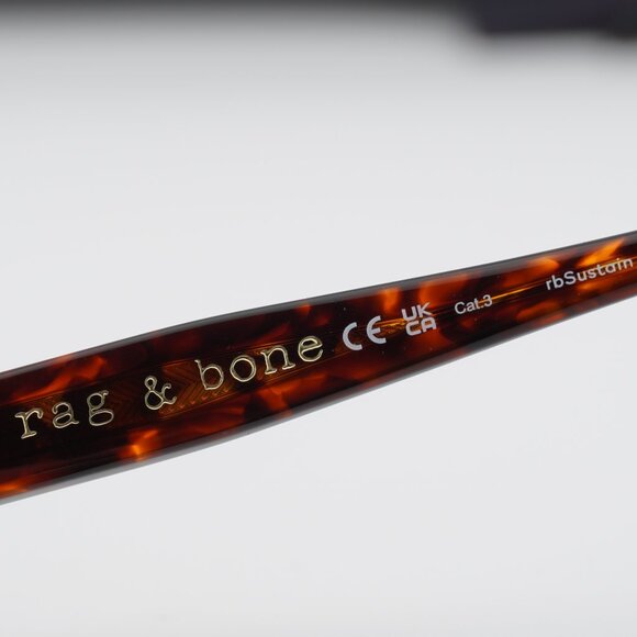 Rag & Bone RNB1078/S 0086 HA Geometric Sunglasses - Havana/Brown - Picture 5 of 9